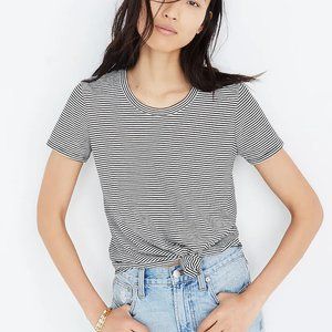 Madewell Knot-Front Tee in Stripe